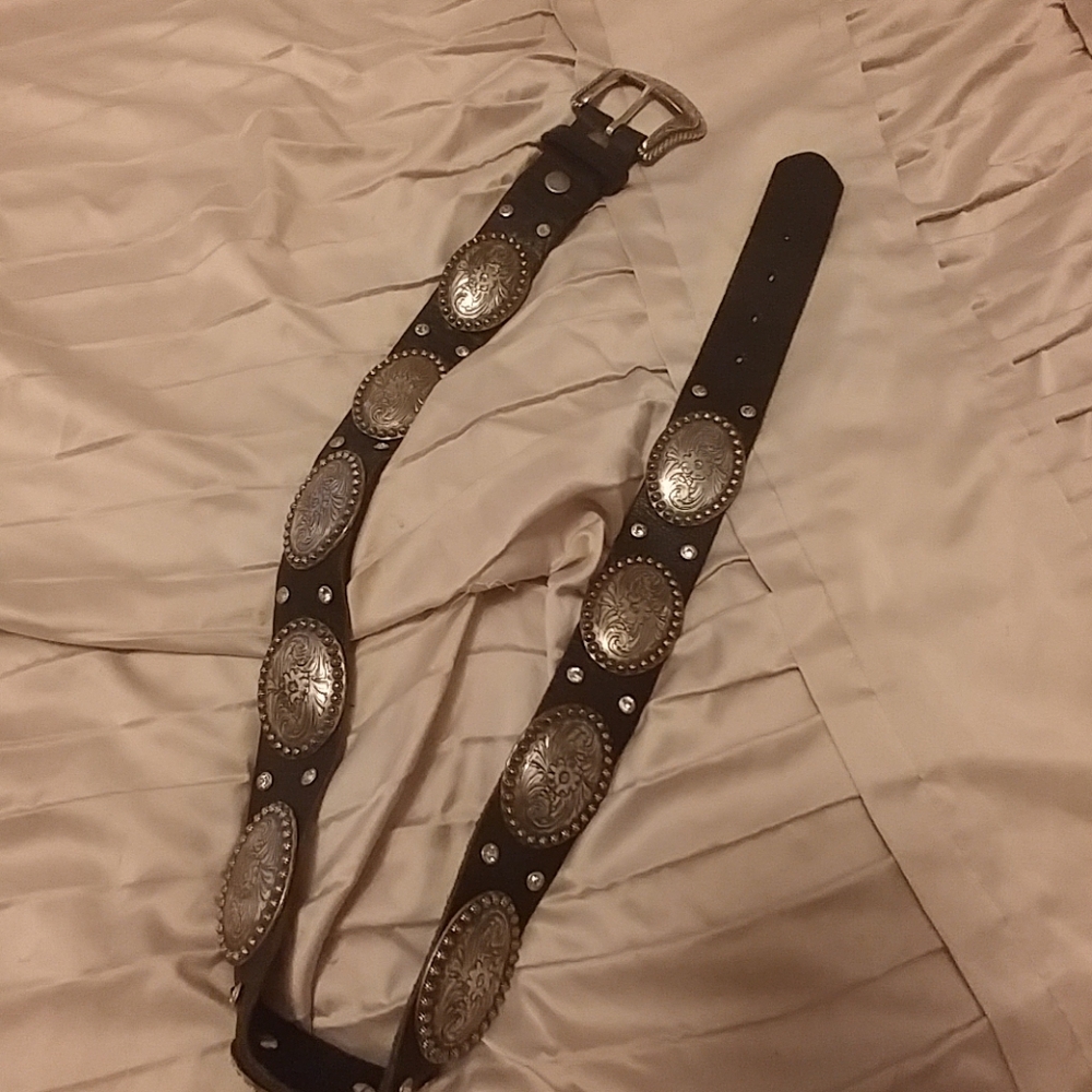 Concho and rhinestone belt